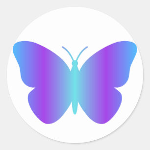 Sticker van gradiënt Blue en Paarse vlinder