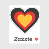 Sticker van het Duitse vlaggenheart (Vel)