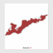 Sticker van het eiland Silhouette Decal - Red (Vel)