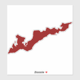 Sticker van het eiland Silhouette Decal - Red