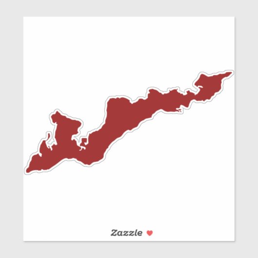 Sticker van het eiland Silhouette Decal - Red (Vel)