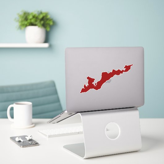 Sticker van het eiland Silhouette Decal - Red (Laptop op bureau)