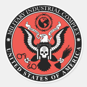 Sticker van het militair-industriecomplex