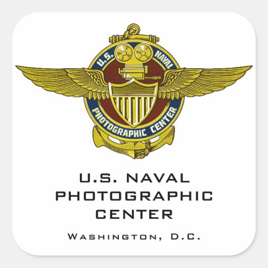 Sticker van het U.S. Naval Photographic Center (Voorkant)
