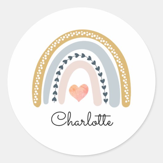 Sticker van het waterverf regenboogKind (Voorkant)