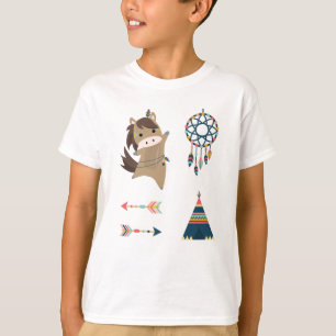 Sticker van Indische paarden zet Ponny Rider Dream T-shirt