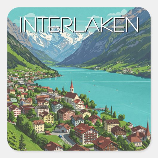 Sticker van Interlaken Zwitserland (Voorkant)