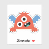 Sticker van kartonnen monster voor kinderen (Vel)