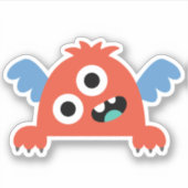 Sticker van kartonnen monster voor kinderen (Voorkant)
