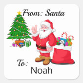 Sticker 'Van kerstman kindnaam' cadeaupapier (Voorkant)