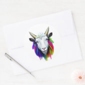 Sticker van kleurrijke geitenkop (Envelop)