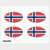 Sticker van Noorse vlag Oval (Vel)