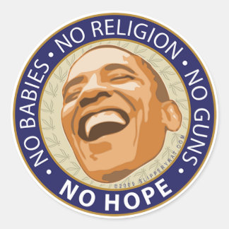 Sticker van obama "no hope"