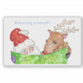  Sticker van Santa en Rudolf (Voorkant)