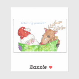 Sticker van Santa en Rudolf