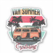 Sticker Van Summer Exploration Plage Vacances Coucher de s (Devant)