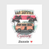 Sticker Van Summer Exploration Plage Vacances Coucher de s (Feuille)