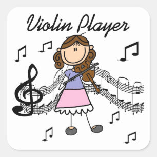 Sticker van Tik Afbeelding Meisje Violin Player