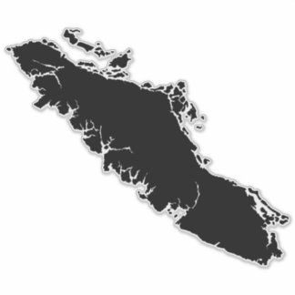 Sticker Vancouver Island Map Detailed Outline