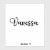 Sticker Vanessa Nom - Calligraphie manuscrite (Feuille)
