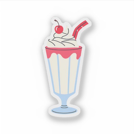 Sticker Vanilla Cherry Milkshake (Devant)