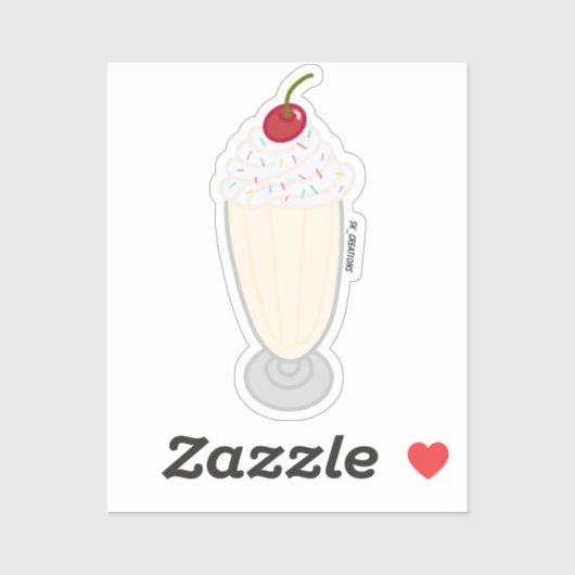Sticker Vanilla Milkshake (Feuille)
