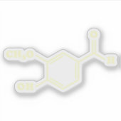 Sticker Vanille Vanillin Formule chimique moléculaire (Devant)