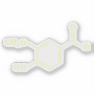 Sticker Vanille Vanillin Formule chimique moléculaire