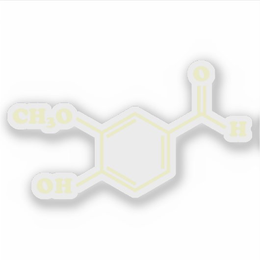 Sticker Vanille Vanillin Formule chimique moléculaire (Devant)