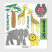 Sticker Variété animale Safari (Feuille)