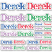 Sticker Variété des tailles du nom Derek (Devant)