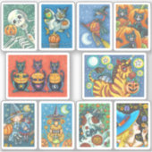 STICKER VARIÉTÉ ÉVALUÉE HALLOWEEN HAPPY CUTE FUNNY WHIMSY (Devant)