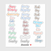 Sticker Variété mixte de mots pour les planificateurs / ca (Feuille)