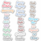 Sticker Variété mixte de mots pour les planificateurs / ca (Devant)