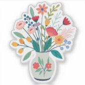 Sticker Vase blanche de Fleurs sauvages fantastiques (Devant)