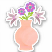 Sticker Vase rose de fleurs (Devant)