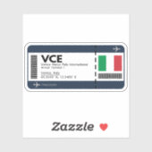 Sticker VCE Venice Boarding Pass - Italie Ticket (Feuille)