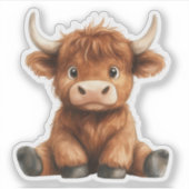 Sticker Veau des Highlands bébé, Hydro Flask (Devant)