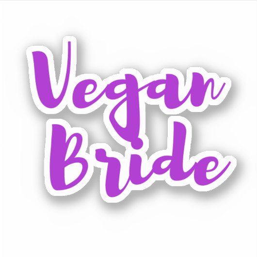 Sticker Vegan Bride Mariage Fête des mariées violet blanc (Devant)