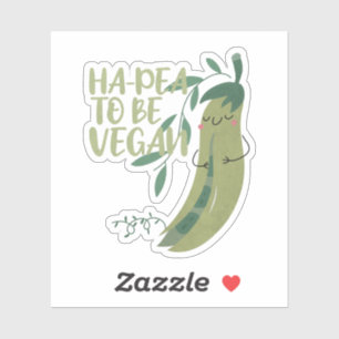 Sticker Vegan Pun : Ha-pea to be Vegan