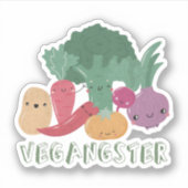 Sticker Vegan Pun : Vegangster (Devant)