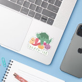 Sticker Vegan Pun : Vegangster (Ordinateur portable avec iPhone)
