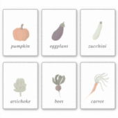 Sticker Vegetable seed pack 2x3 Inch Label Set (Devant)