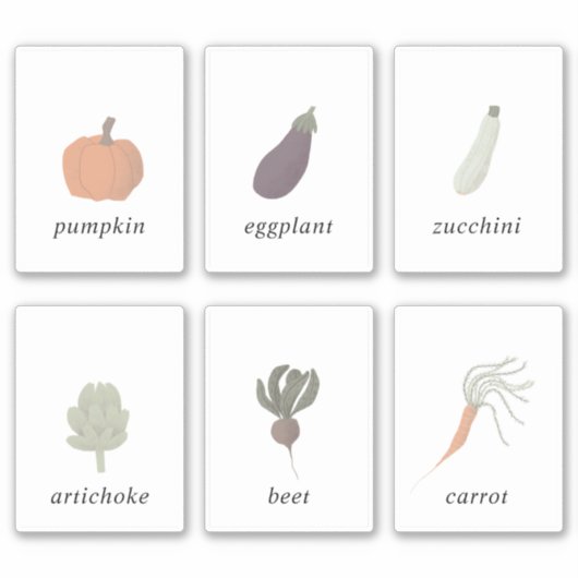 Sticker Vegetable seed pack 2x3 Inch Label Set (Devant)