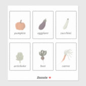 Sticker Vegetable seed pack 2x3 Inch Label Set (Feuille)