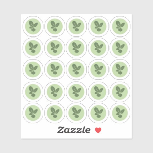 Sticker végétarien 2 couleurs au choix du repas (Feuille)