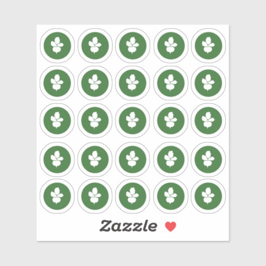 Sticker végétarien de choix de repas (Feuille)