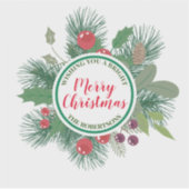 Sticker Végétation d'hiver Wreath Joyeux Noël (Devant)