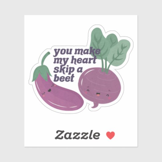 Sticker Veggie Pun : Vous faites mon coeur Sauter une bett (Feuille)