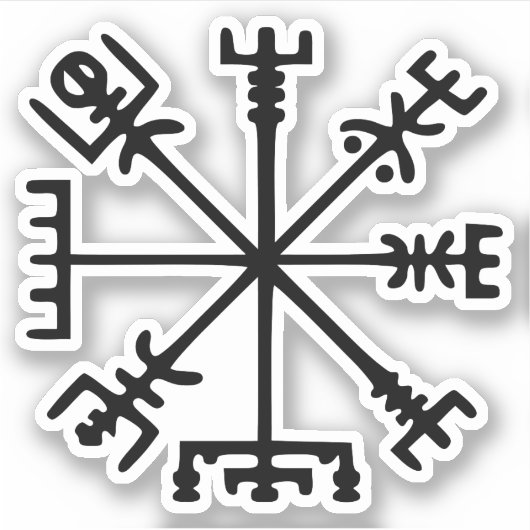 Sticker Vegvísir (Viking Compass) (Devant)